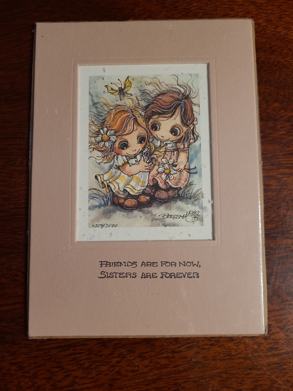 Vintage Jody Bergsma 1982 Sisters Are Forever Lithograph Print Sealed New NIP